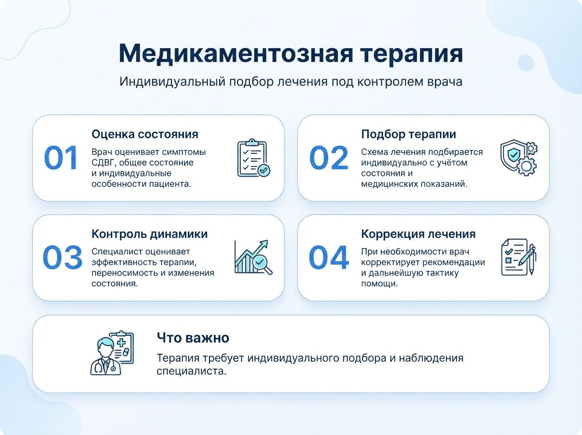 Лечение СДВГ в городе Тында у детей и взрослыхинфографика